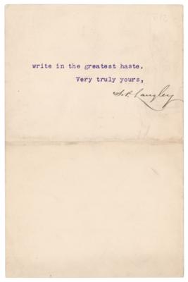Lot #568 Samuel P. Langley Typed Letter Signed - Image 2