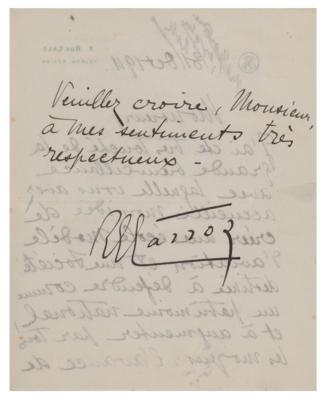 Lot #563 Roland Garros Autograph Letter Signed - Image 3