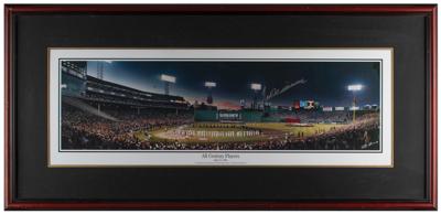 Lot #1025 Ted Williams Signed Panoramic Fenway Park Poster
