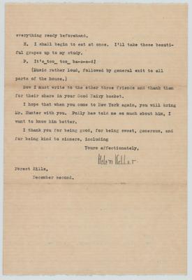 Lot #316 Helen Keller Typed Letter Signed - Image 2