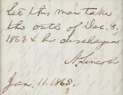 Lot #4 Abraham Lincoln Autograph Endorsement Signed - Image 2