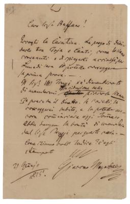 Lot #791 Giacomo Meyerbeer Autograph Letter Signed - Image 1