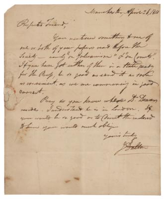 Lot #250 John Dalton Autograph Letter Signed