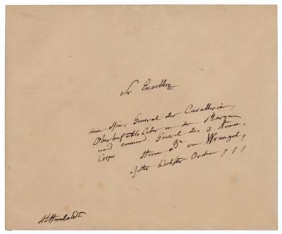 Lot #311 Alexander von Humboldt Signed Envelope