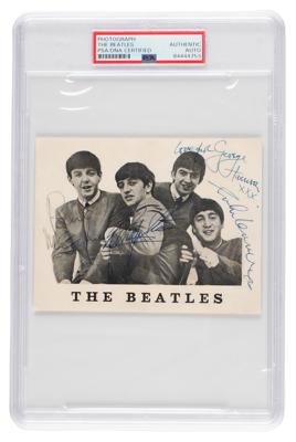 Lot #713 Beatles Signed Fan Club Promo Card