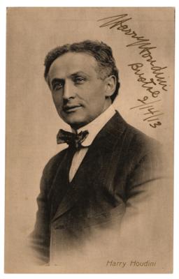 Lot #873 Harry Houdini Signed Photograph