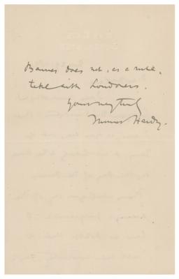 Lot #655 Thomas Hardy Autograph Letter Signed - Image 2