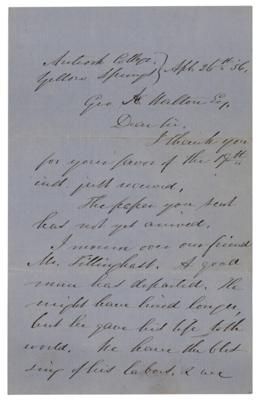 Lot #349 Horace Mann Autograph Letter Signed - Image 1