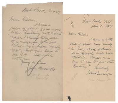 Lot #666 John Burroughs (2) Autograph Letters