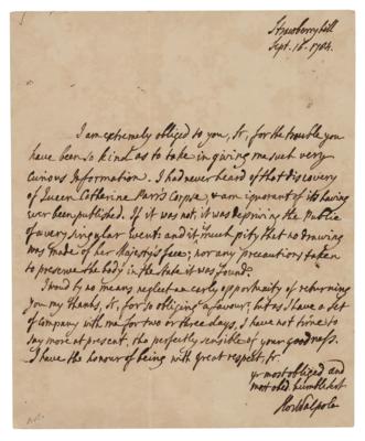Lot #658 Horace Walpole Autograph Letter Signed