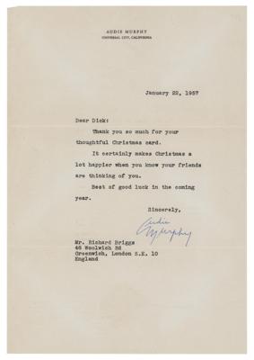 Lot #942 Audie Murphy Typed Letter Signed