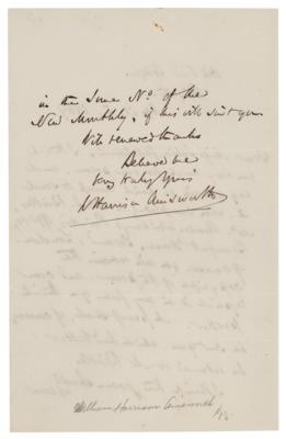 Lot #661 William Harrison Ainsworth Autograph Letter Signed - Image 2