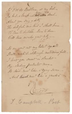 Lot #667 Thomas Campbell Handwritten Poem - Image 3