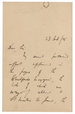 Lot #684 W. W. Jacobs Autograph Letter Signed - Image 1