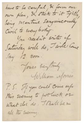 Lot #632 William Morris Autograph Letter Signed - Image 2
