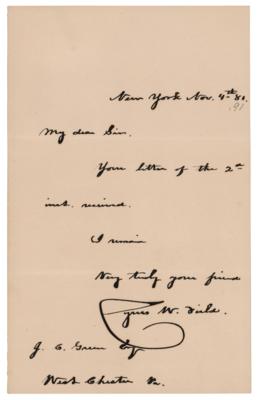 Lot #270 Cyrus W. Field Autograph Letter Signed