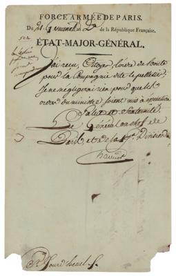 Lot #296 Francois Hanriot Autograph Letter Signed