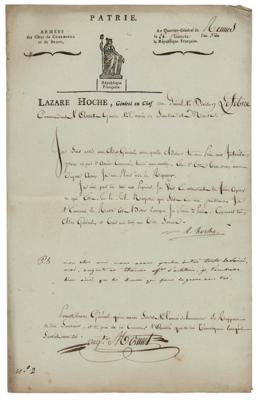 Lot #527 Lazare Hoche Letter Signed