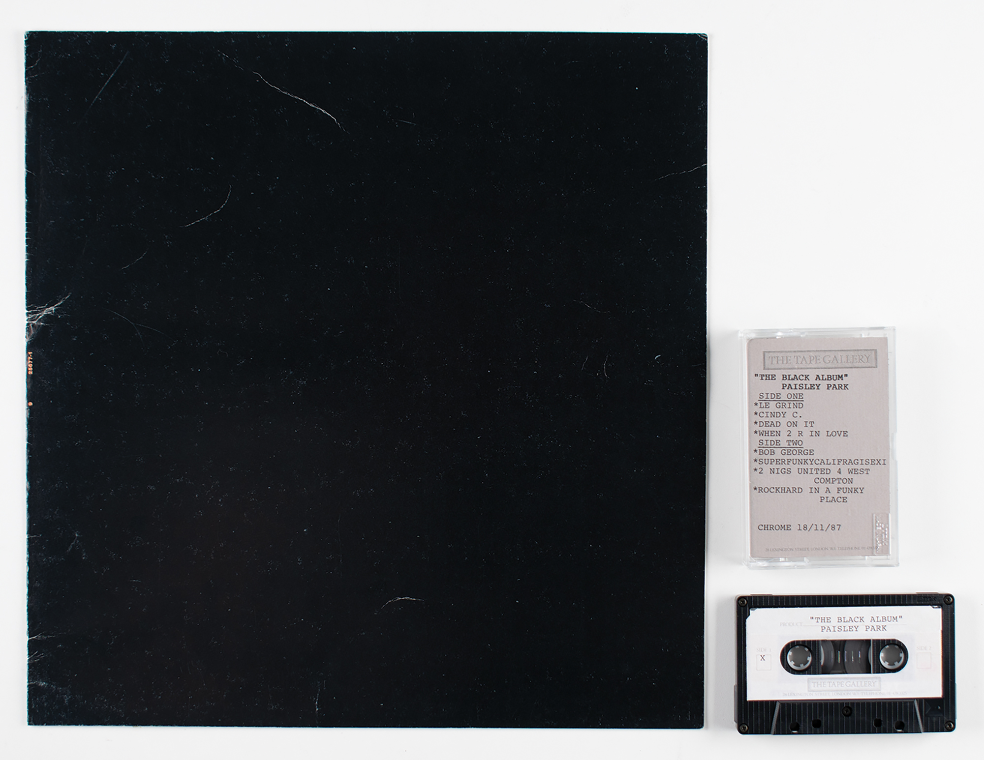 Lot #738 Prince: 1987 Black Album UK Promo Cassette and Sleeve
