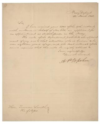 Lot #416 Abel P. Upshur Letter Signed - Image 1