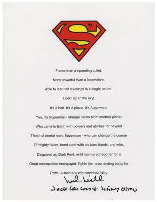 Lot #967 Superman: Larson and Neill Signed Souvenir Typescript - Image 1