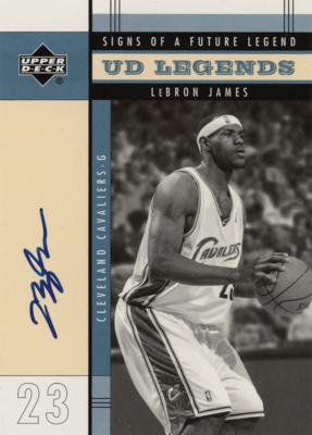 Lot #1005 LeBron James Signed Basketball Card