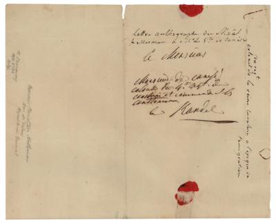 Lot #531 Francois Christophe de Kellermann Autograph Letter Signed - Image 2