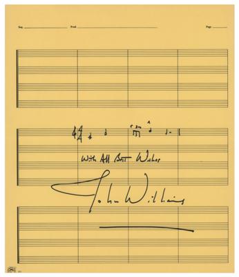 Lot #964 Star Wars: John Williams Autograph Musical Quotation Signed