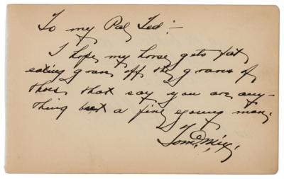 Lot #939 Tom Mix Autograph Note Signed - Image 1