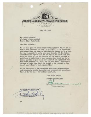Lot #892 Busby Berkeley Document Signed - Image 1