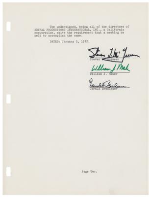 Lot #880 Steve McQueen Document Signed - Image 2