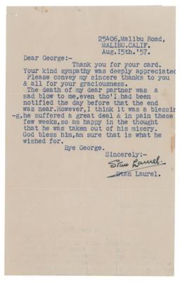 Lot #876 Stan Laurel Typed Letter Signed - Image 1