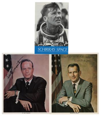 Lot #596 Mercury: Carpenter, Slayton, and Schirra (3) Signed Items - Image 1