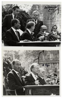 Lot #32 Jimmy Carter and Menachem Begin (2) Signed Photographs - Image 1