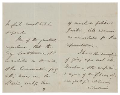Lot #252 Benjamin Disraeli Autograph Letter Signed - Image 2