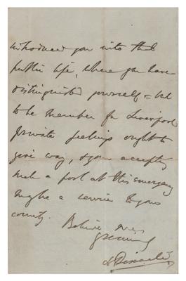 Lot #252 Benjamin Disraeli Autograph Letter Signed - Image 3