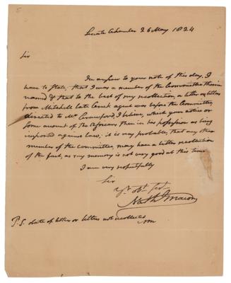 Lot #348 Nathaniel Macon Autograph Letter Signed