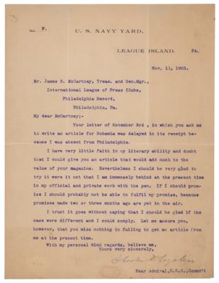 Lot #555 Charles D. Sigsbee Typed Letter Signed