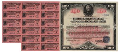 Lot #137 Third Liberty Loan $100 Bond (1918) with Coupons - Image 1