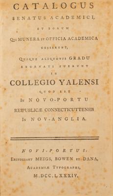 Lot #431 Yale College 1784 Catalogue - Image 2