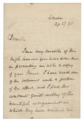 Lot #284 William Gladstone Autograph Letter Signed