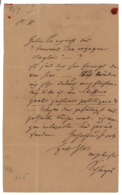 Lot #694 Friedrich Schlegel Autograph Letter Signed - Image 1
