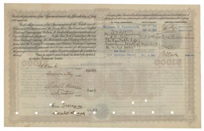 Lot #420 William K. Vanderbilt and Chauncey Depew Signed Pine Creek Railway Company Bond - Image 2