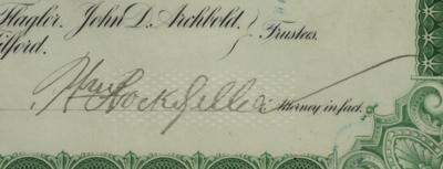 Lot #123 William Rockefeller and Henry M. Flagler Signed Stock Certificate - Image 3