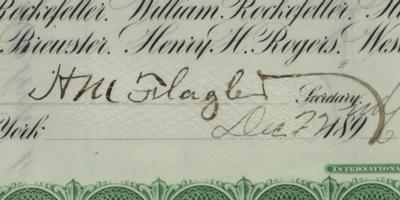 Lot #115 Henry M. Flagler Twice-Signed Stock Certificate - Image 3