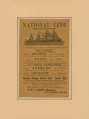 Lot #365 National Line Passenger Steamships Broadside - Image 1