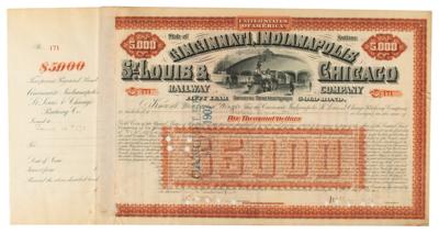 Lot #441 Cincinnati, Indianapolis, St. Louis, and Chicago Railway Company Bond - Image 1