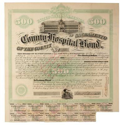 Lot #440 California: Sacramento County Hospital Bond - Image 1