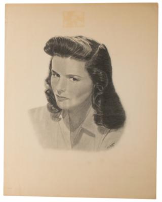 Lot #925 Katharine Hepburn Signed Sketch - Image 1