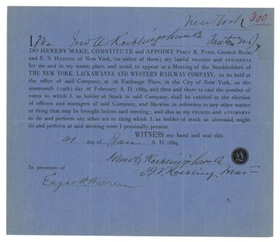 Lot #391 F. W. Roebling Document Signed - Image 1